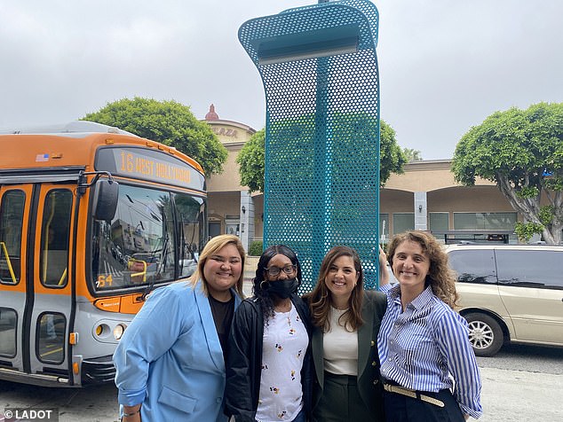 Los Angeles bus shade for women and minorities slammed as too narrow for anyone to stand under